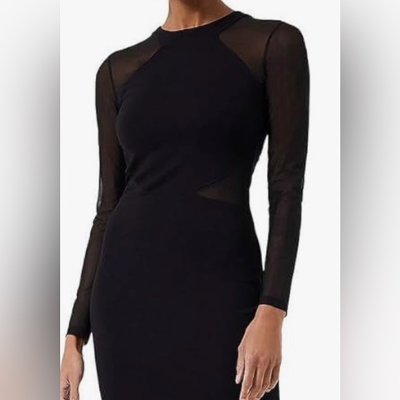 Elegant Black Sheer Sleeve Dress by French Connection - Picture 1 of 5